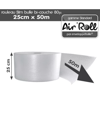 Rouleau de film bulle d'air 25cm x 50m