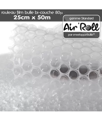 Rouleau de film bulle d'air 25cm x 50m