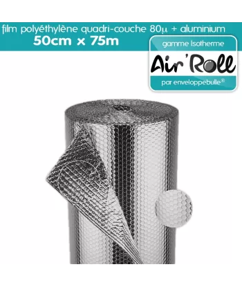 Rouleau de film bulle d'air ISOTHERME 50cm x 75m