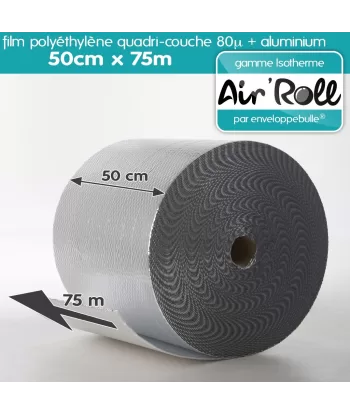 Rouleau de film bulle d'air ISOTHERME 50cm x 75m