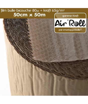 Rouleau de film bulle d'air + KRAFT 50cm x 50m