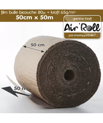 Rouleau de film bulle d'air + KRAFT 50cm x 50m