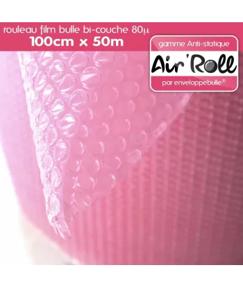 Rouleau de film bulle d'air ANTISTATIQUE 100cm x 50m