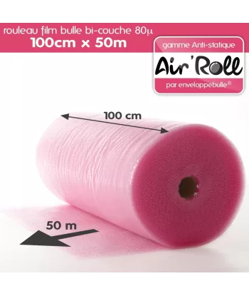 Rouleau de film bulle d'air ANTISTATIQUE 100cm x 50m