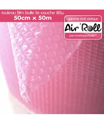 Rouleau de film bulle d'air ANTISTATIQUE 50cm x 50m