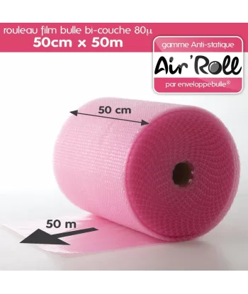 Rouleau de film bulle d'air ANTISTATIQUE 50cm x 50m