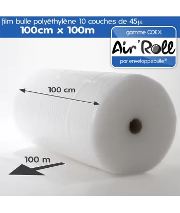 Rouleau de film bulle d'air COEX 100cm x 100m